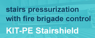 Stair pressurization system Kit-pe Stairshield with fire brigade panel